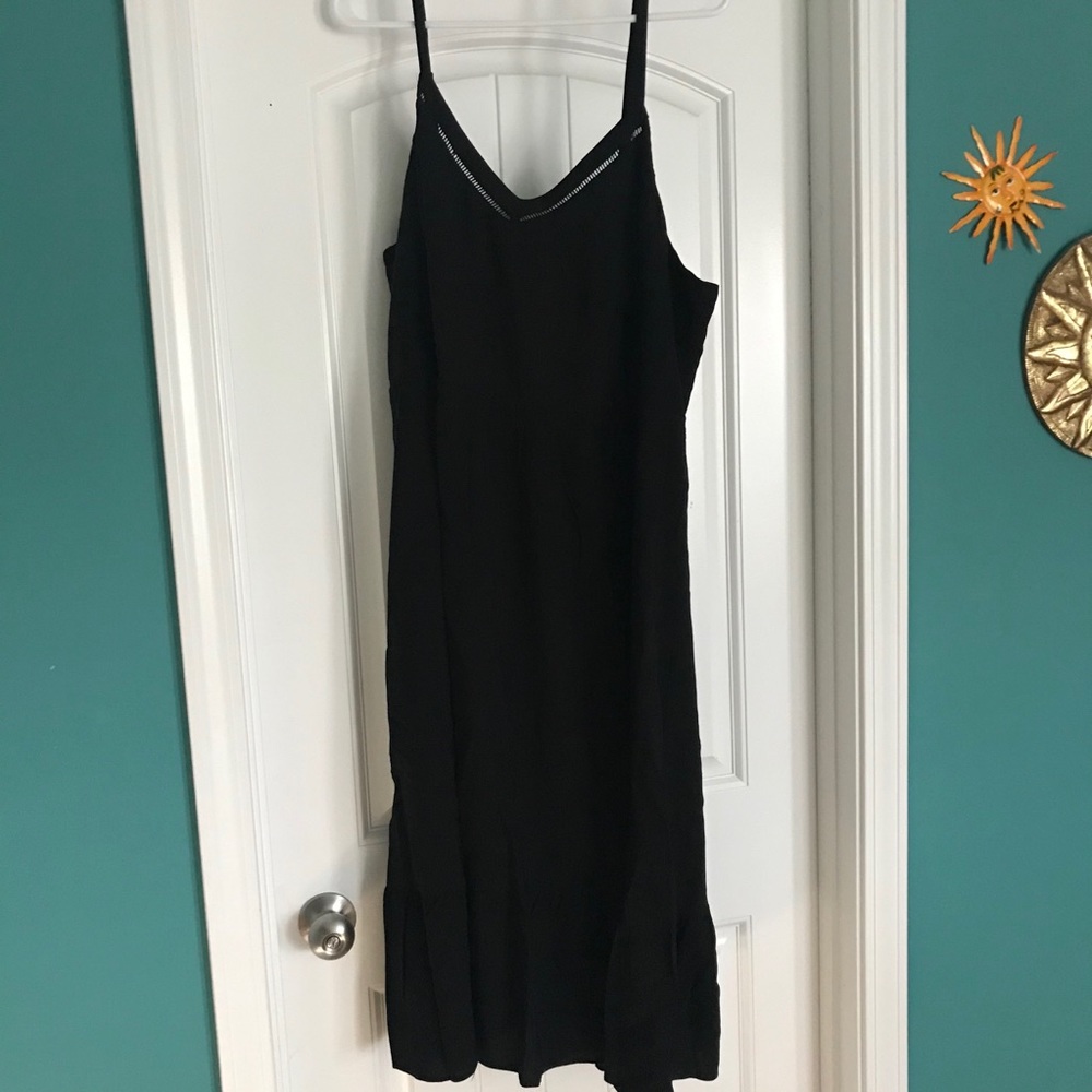 Old Navy Black Midi Dress with Eyelet Detail